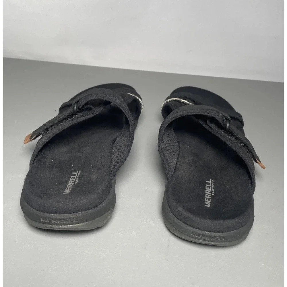 MERRELL Terran 4 Post Wrap Black Slide Sandals Women's Size 9
